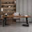 Nut-brown + Black Rectangular Solid Wood  desk-1065877753