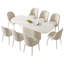 Ensemble de table de salle à manger 86,61 "ovale blanc crème avec 8 chaises pour la cuisine, le bar et le salon-2036055178-2036055183
