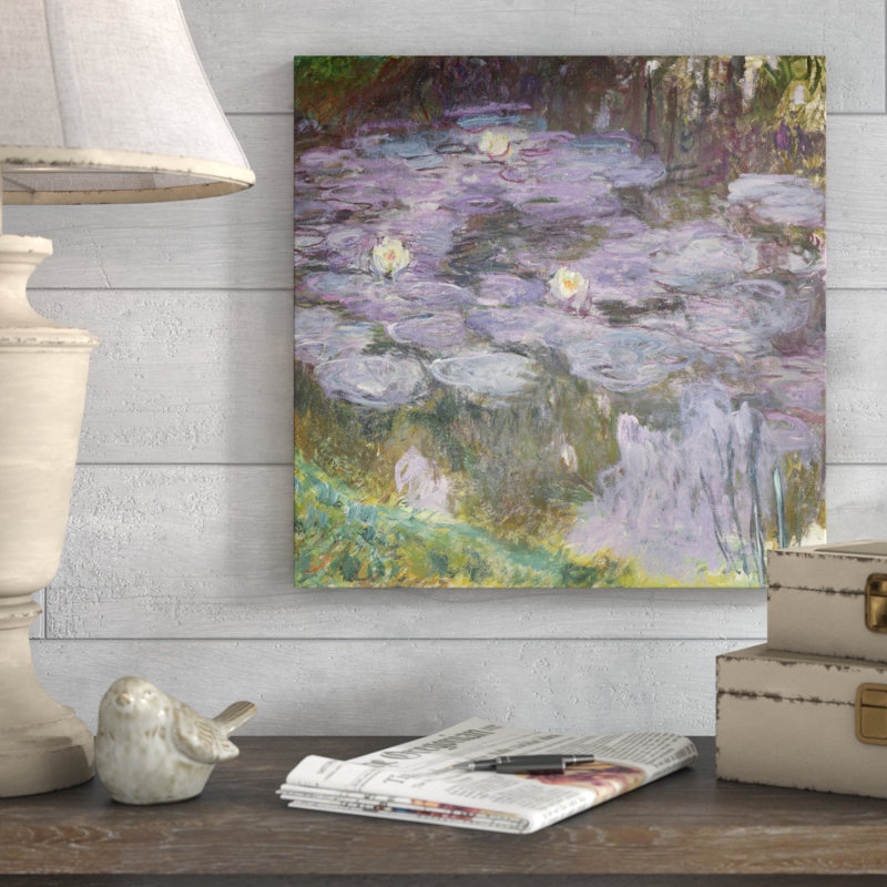 « les nymphéas » par claude monet, reproduction sur toile tendue, H 24 po x l 24 po