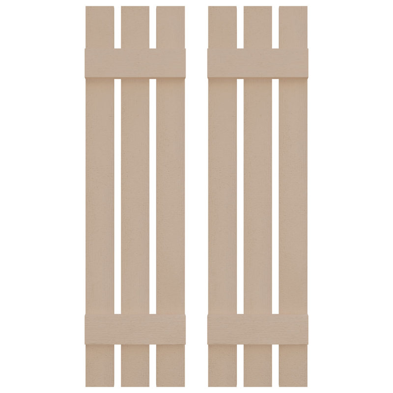 Wicker 12" x 36" Vinyl Board and Batten Decorative Shutters