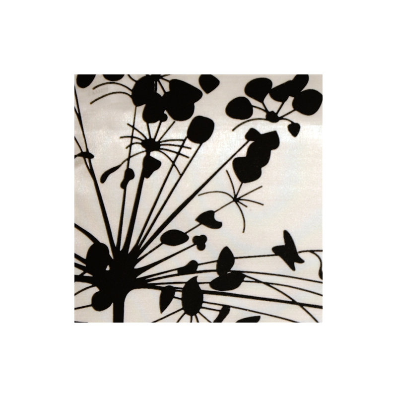 Coussin décoratif fleur Carlea, Blanc / Noir