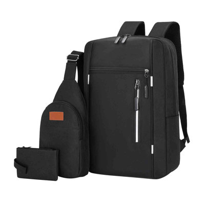 Backpack Backpack Three Piece Set. Large Capacity USB Student Backpack. Suitable For School And Outdoor Travel.Computer Bag For Men And Women With Large Capacity