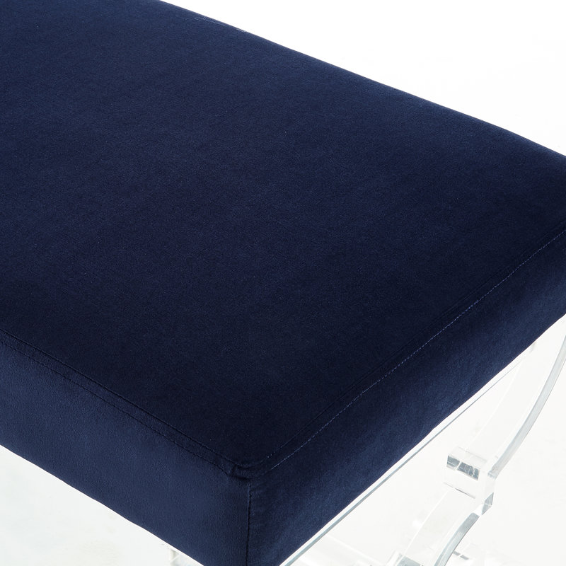 Banc en velours Giselle, Bleu marine
