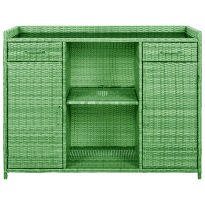 Outdoor Wicker Bar Storage Cabinet