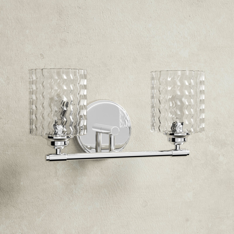 Shannon 2 Light Frosted Dimmable Vanity Light, Chrome