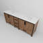 Meuble-lavabo double 84 po Rustwood X P 22 po D, avec plateau en quartz blanc