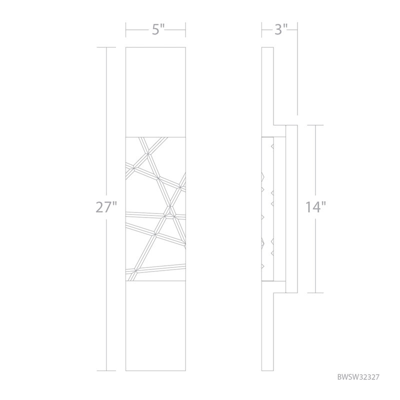 Black Stainless Steel LED Wall Light with Clear Crystal