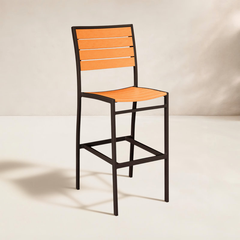 Chaise d'appoint de bar POLYWOOD Euro, Bronze texturé, Tangerine