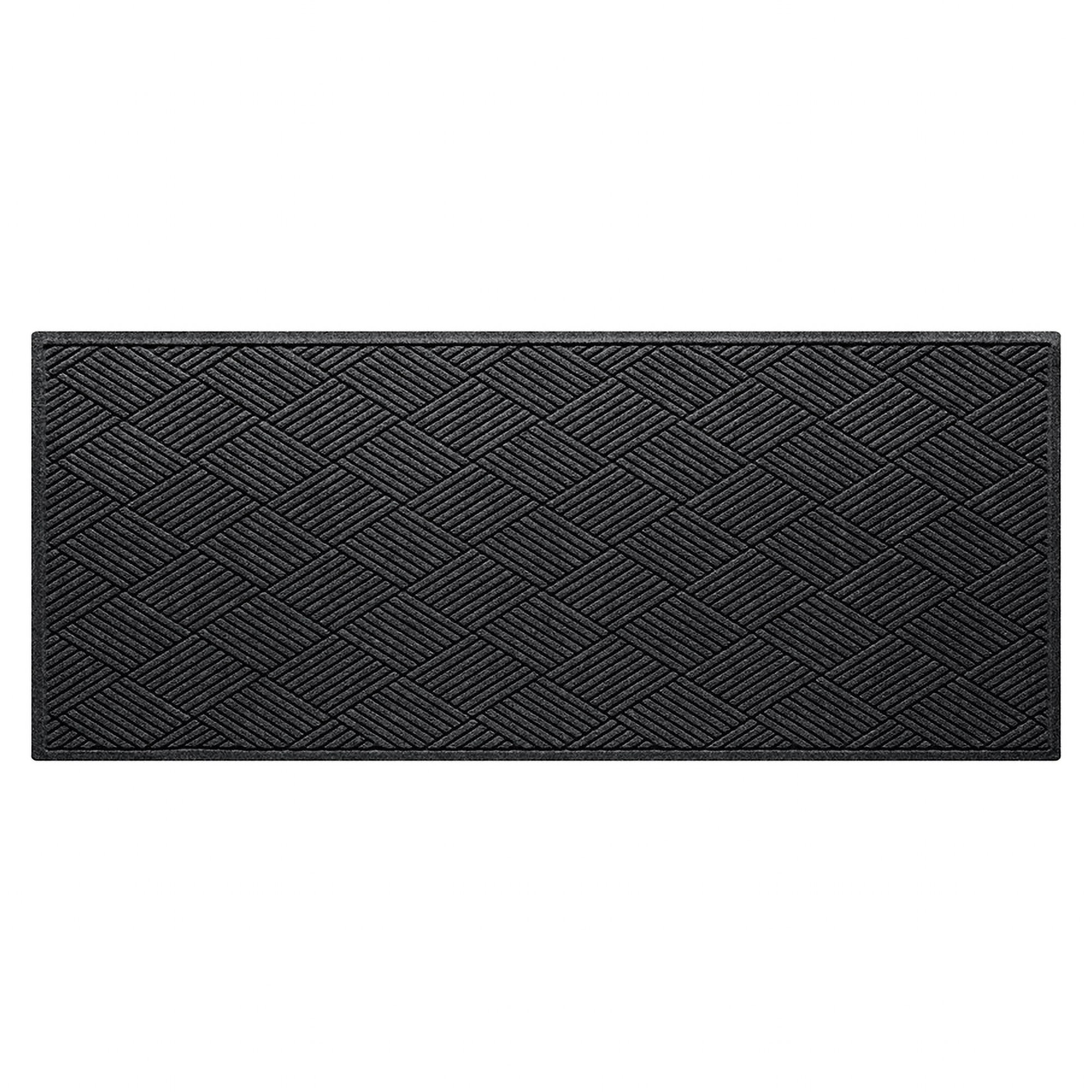 Waterhog Diamonds Indoor Outdoor Doormat, Runner 3' x 8'4", Charcoal