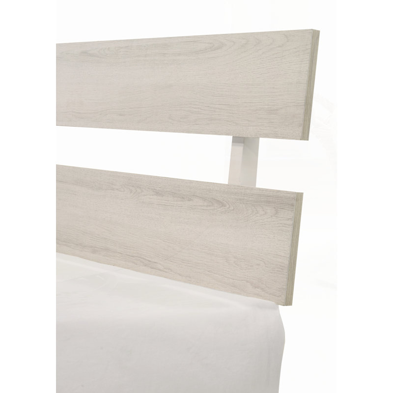 Base de lit à plateforme double à profil bas, Double, Blanc délavé