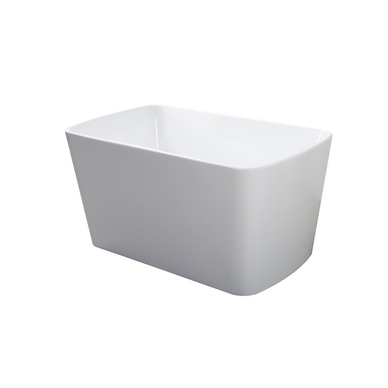 Baignoire de trempage carrée japonaise 49 po - Acrylique avec finition brillante. Conception à asseoir, bonde et trop-plein. 23Amazing-49, baignoire carrée blanche. Confort et confort