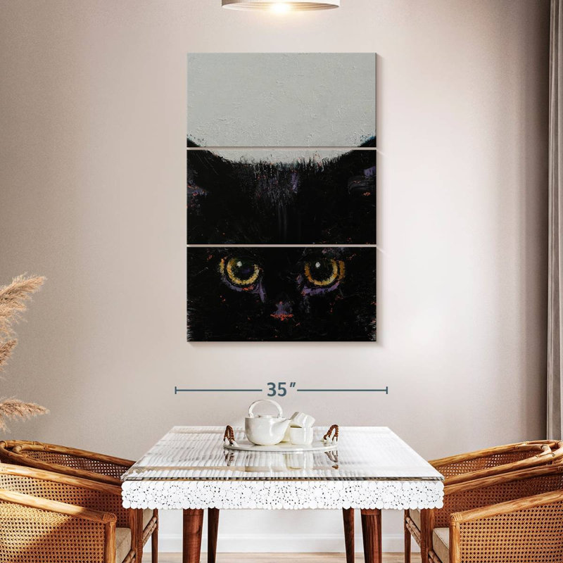 Brampt Black Kitten, 50" H x 32" W
