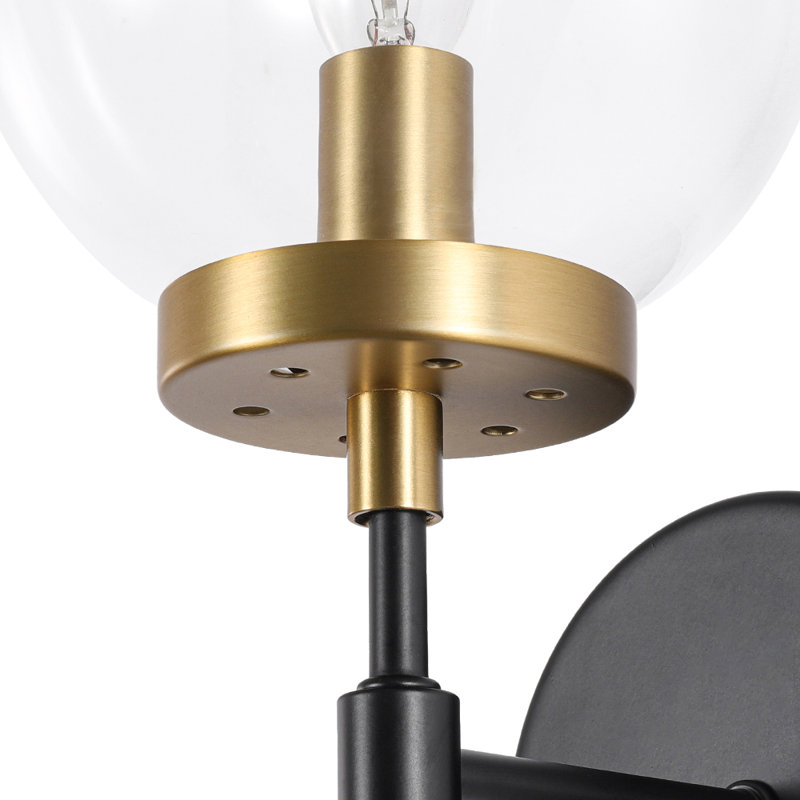 1-Light Wallchiere Clear Glass Wall Sconce