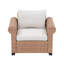 Fauteuil d'extérieur en osier avec coussins H 29,1 po Chyenne