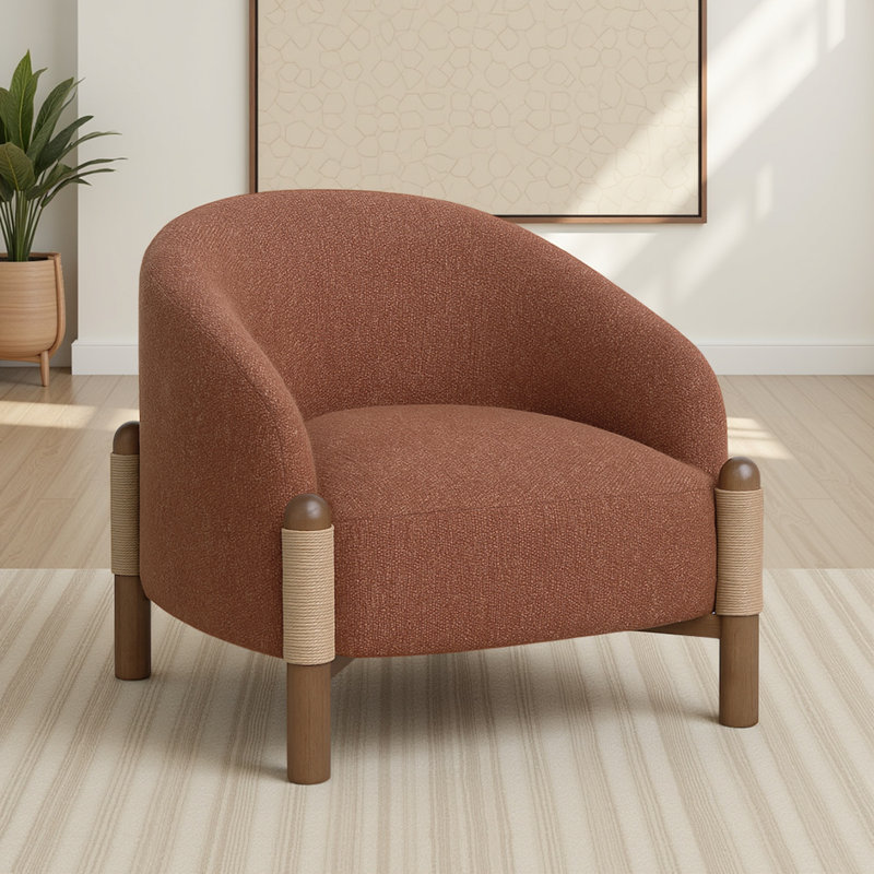 Chaise d'appoint Guyann, Polyester brun