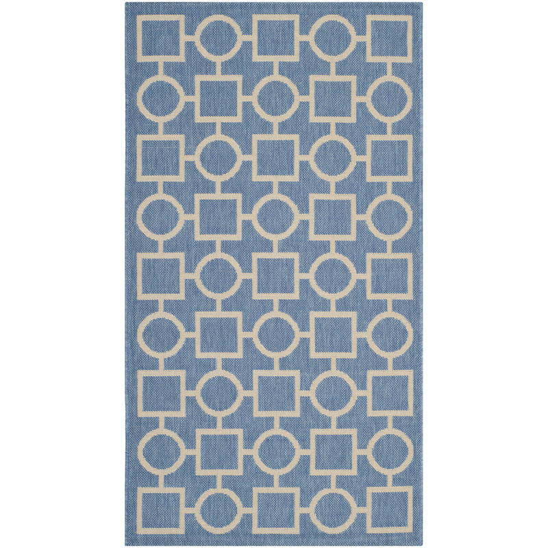 Courtyard Performance Geometric Rug, Runner 2'7" x 5'