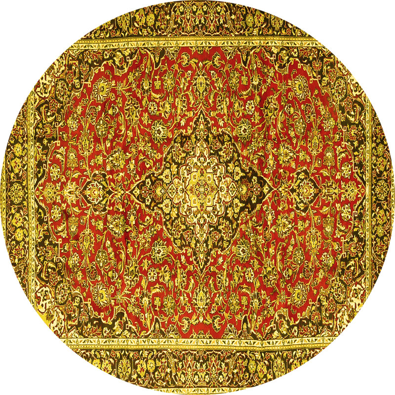 Washable Oriental Indoor Rug, Round 5'