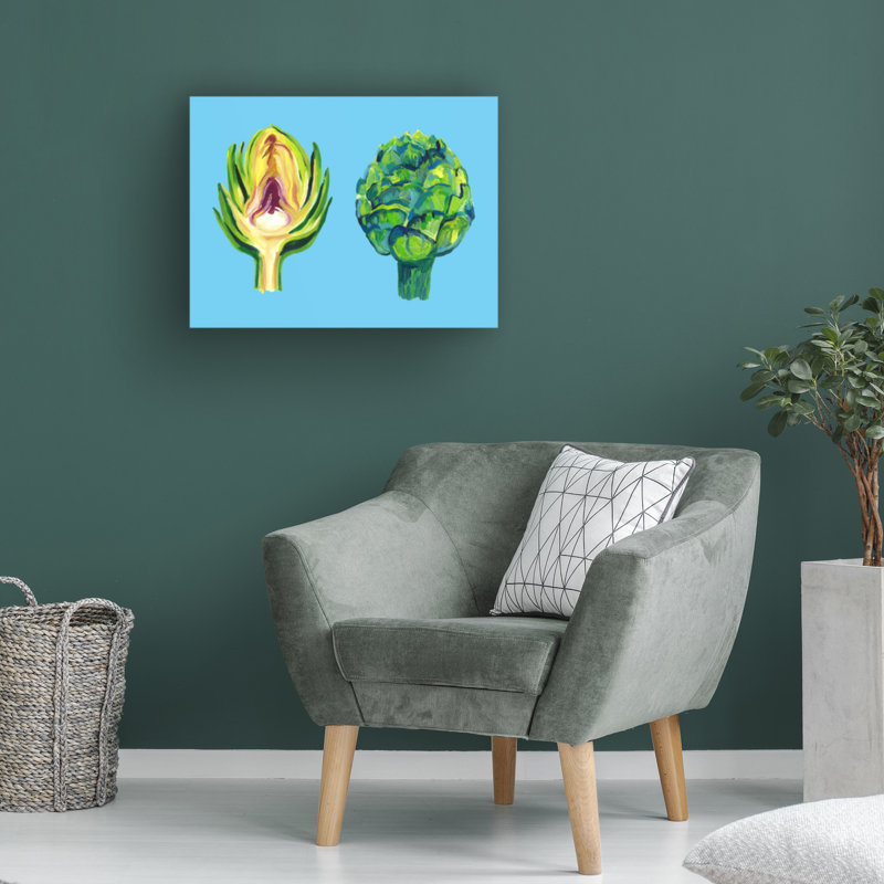 " Wrapped Canvas Wall Art - Alice Straker 'Artichokes' Wall Art For Living Room, Bedroom, Or Office Décor - 47x35 " by Alice Straker