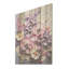 «Needlepoint Pansies» rose et mauve - Art sur bois de pin naturel-744162516
