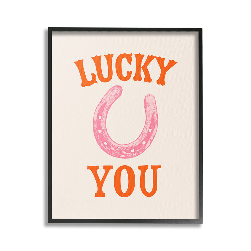 «Lucky You Horseshoe», art de la giclée encadrée par Victoria Barnes, Giclée encadrée noir minuit, H 30 po x l 24 po