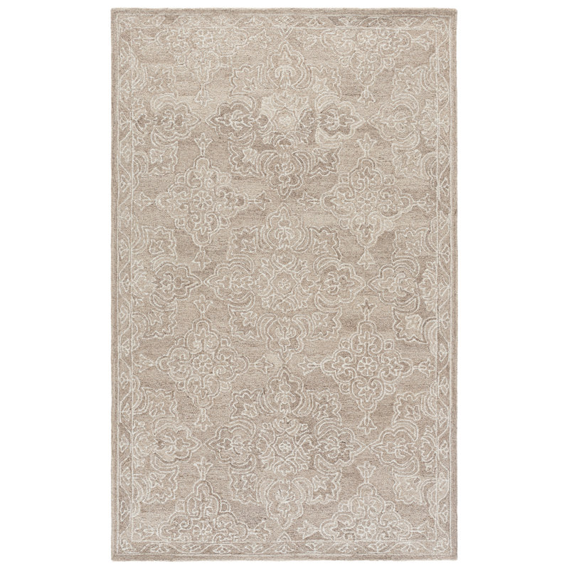 Laine touffetée à la main Martha Stewart; Tapis d'intérieur en coton damassé, Rectangle 6' x 9'