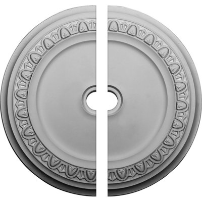 Endurathane Caputo Ceiling Medallion, 41"OD x 4"ID x 2 3/8"P (Fits Canopies up to 5 1/2"), Two Piece, Factory Primed