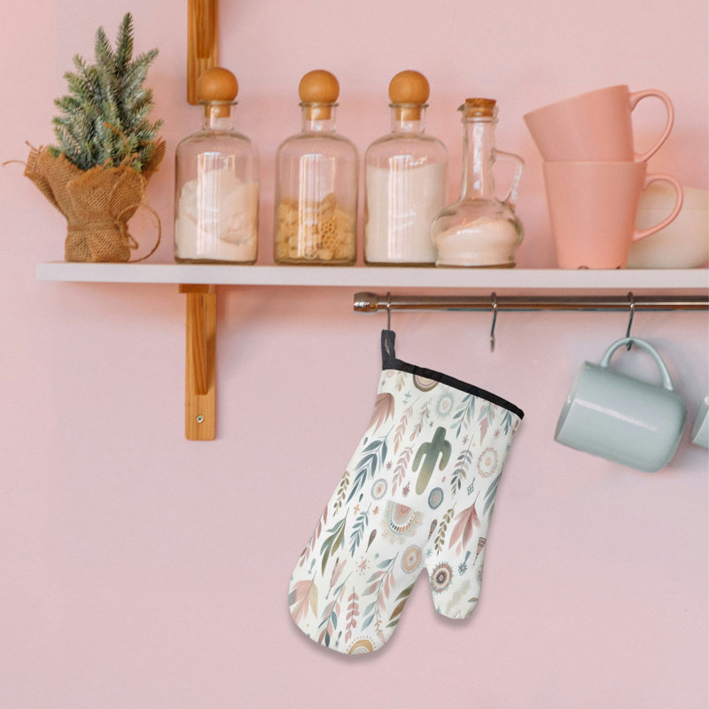Simple Blush Boho Oven Mitt Cotton Twill