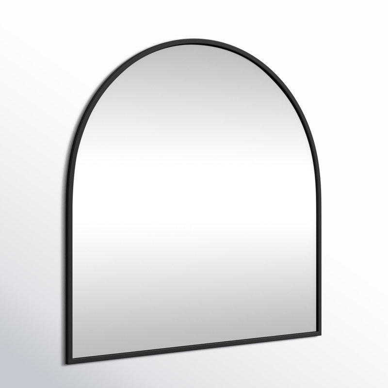 Sabine Metal Arch Wall Mirror, Black, 30" x 30"