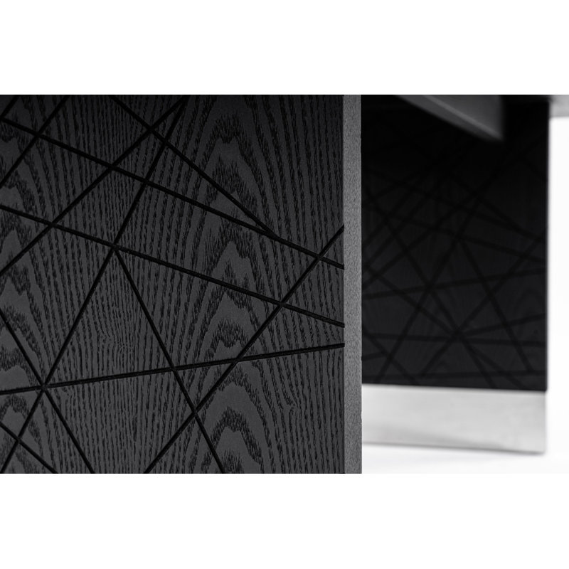 Doner - Black Ash + Stainless Steel Dining Table
