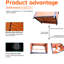 Niche pour chien 46 "pour grands chiens - Bois massif avec toit et pieds surélevés or rouge noir noir