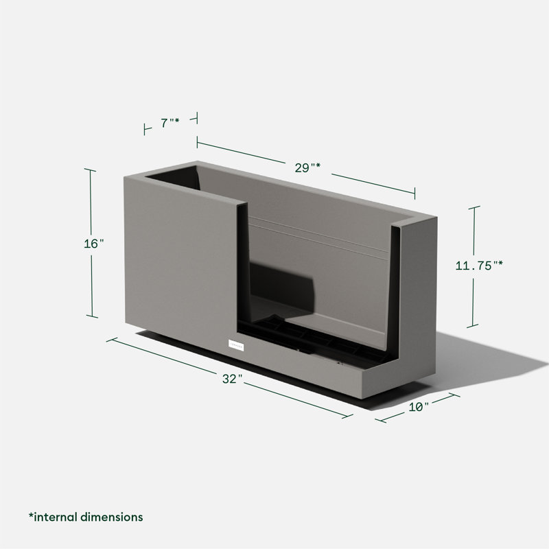 Gray Extra Large Rectangular UV Resistant Floor Planter
