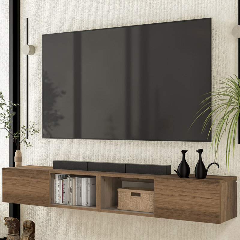 Meuble télé flottant Multi Design, Bois naturel