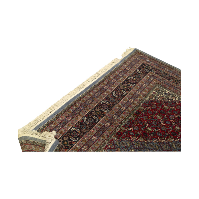 Tapis bleu et bleu marine noué à la main de haute qualité
