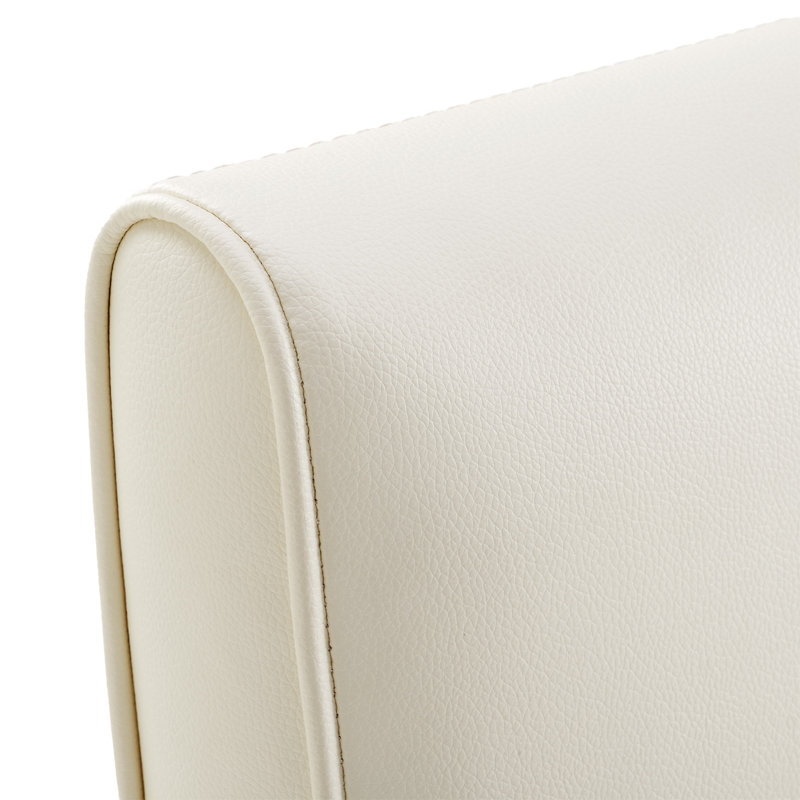 Sleek Chrome 32.5'' Counter Stool with Glossy White Vinyl Upholstery