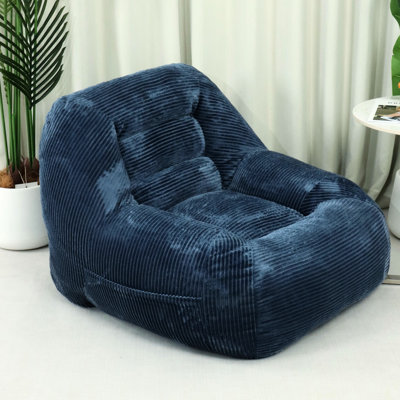 Canapé en velours côtelé bleu, confortable et sans assemblage, pour dortoir, chambre à coucher et salon, sieste ergonomique, largeur 38,15 po, profondeur 34,77 po, hauteur 27,77 po, appui-tête de 30,87 lb