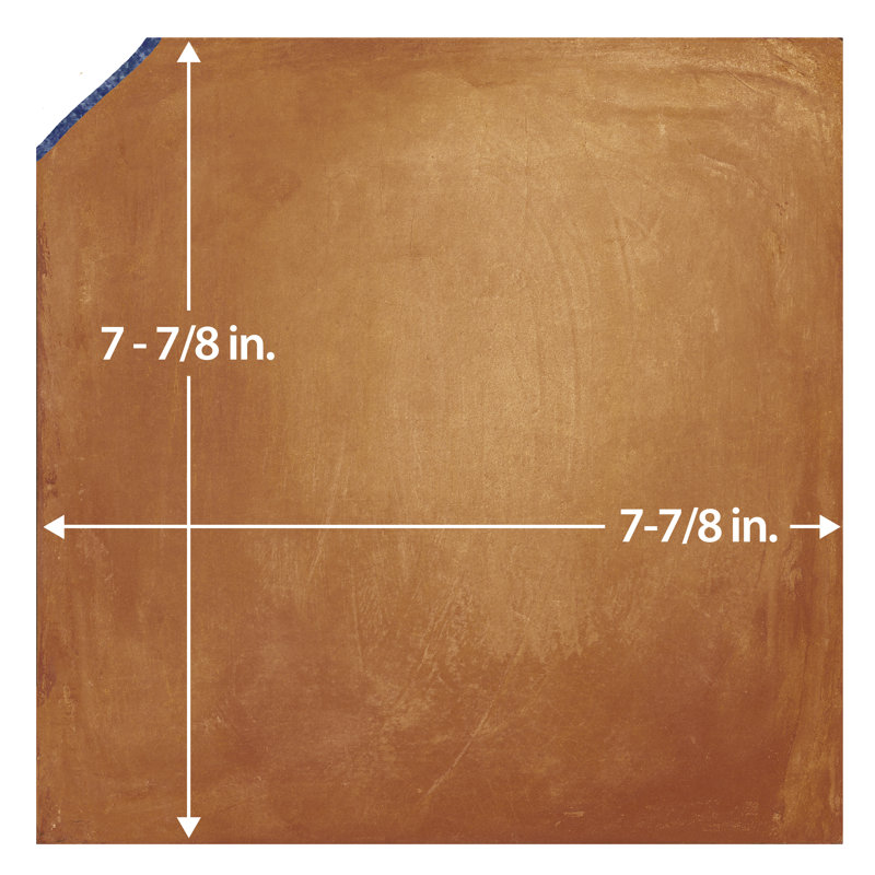 Sentier 7.88" x 7.88" Porcelain Spanish Wall & Floor Tile, Brown/Blue