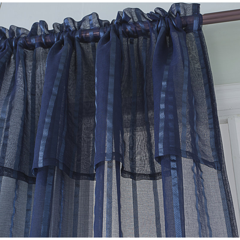 Cangelosi Sheer Curtain Single Panel, Navy