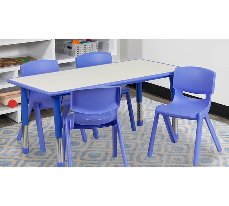 Red Adjustable Height Kids Activity Table Set with Laminate Top