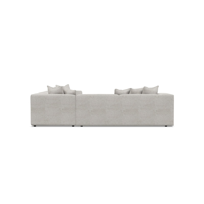 Bliss Sectional, Light Gray Polyester, 28" H x 123.5" W x 123.5" D