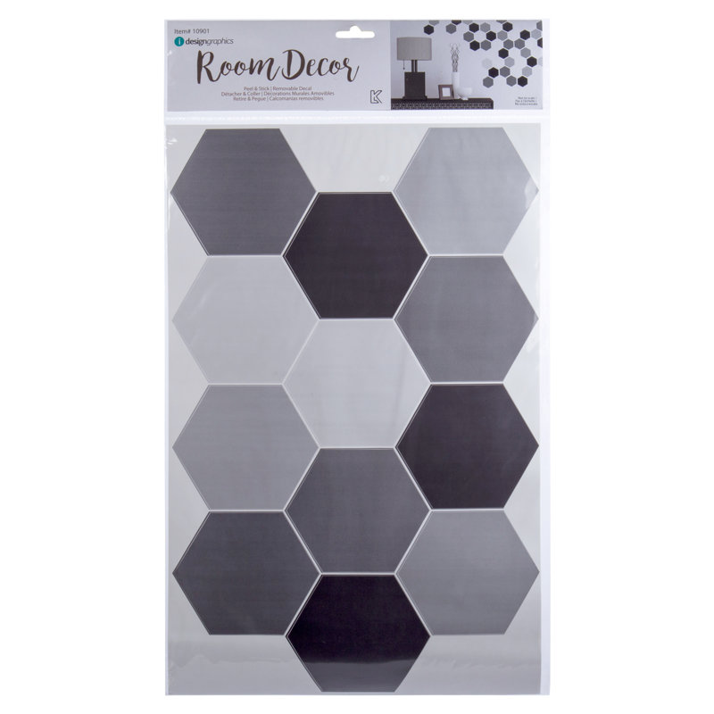 Adhésifs décoratifs hexagonaux, Noir