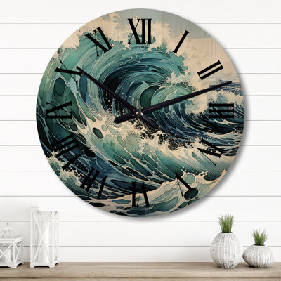 Horloge murale en bois massif Venisha