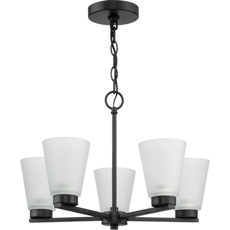 Lustre transitionnel à cinq lumières, Noir mat
