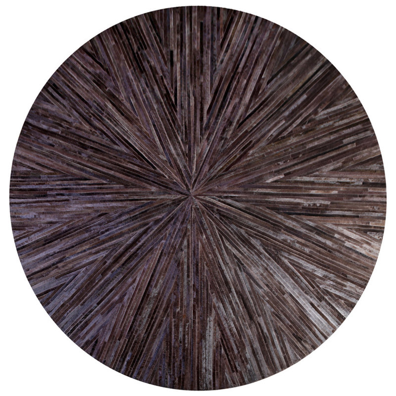 Art Hide Cowhide Area Rug in Brown, Round 9'