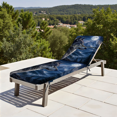  Coussin de patio pour l'extérieur 3 po Majestic Wolf Snowy Mountain Landscape