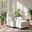 ChuangYuan 37" W x 52" D x 34" H Chenille Fabric Manual Single Recliner Chair with Ottoman