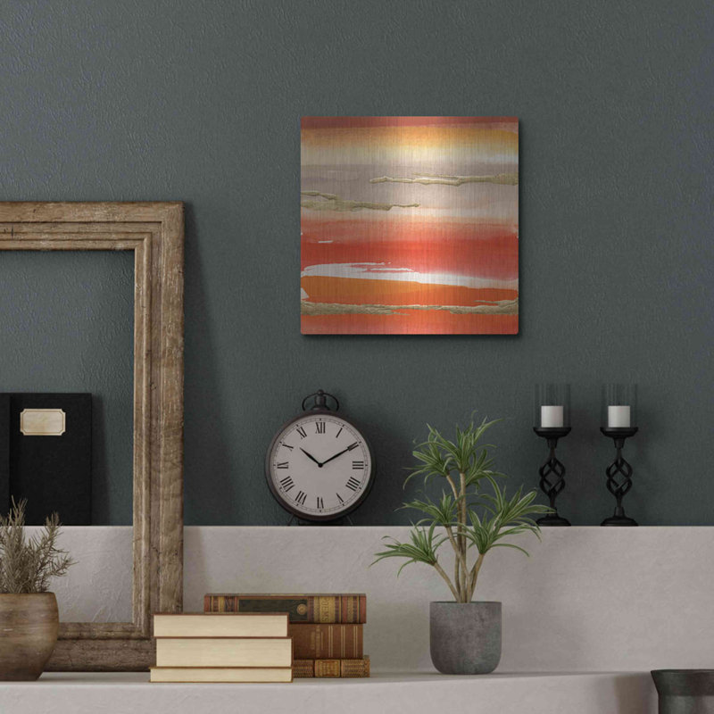 Red Barrel Studio® «Gilded Mandarin III» par Chris Paschke, art mural en métal, H 12 po x l 12 po