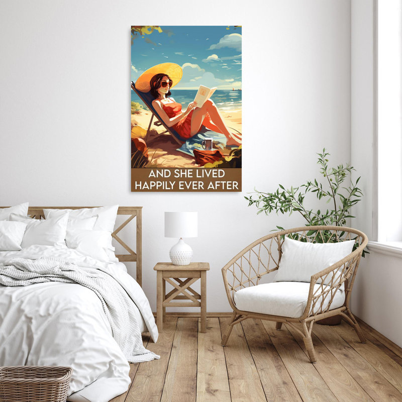 La plage et elle vécurent heureux 2, H 36 po x l 24 po x P 1,25 po
