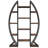 Triple Wide Oval Industrial Rustic Etagere Bookcase For Office And Living Room, Durable And Stylish Storage Solution