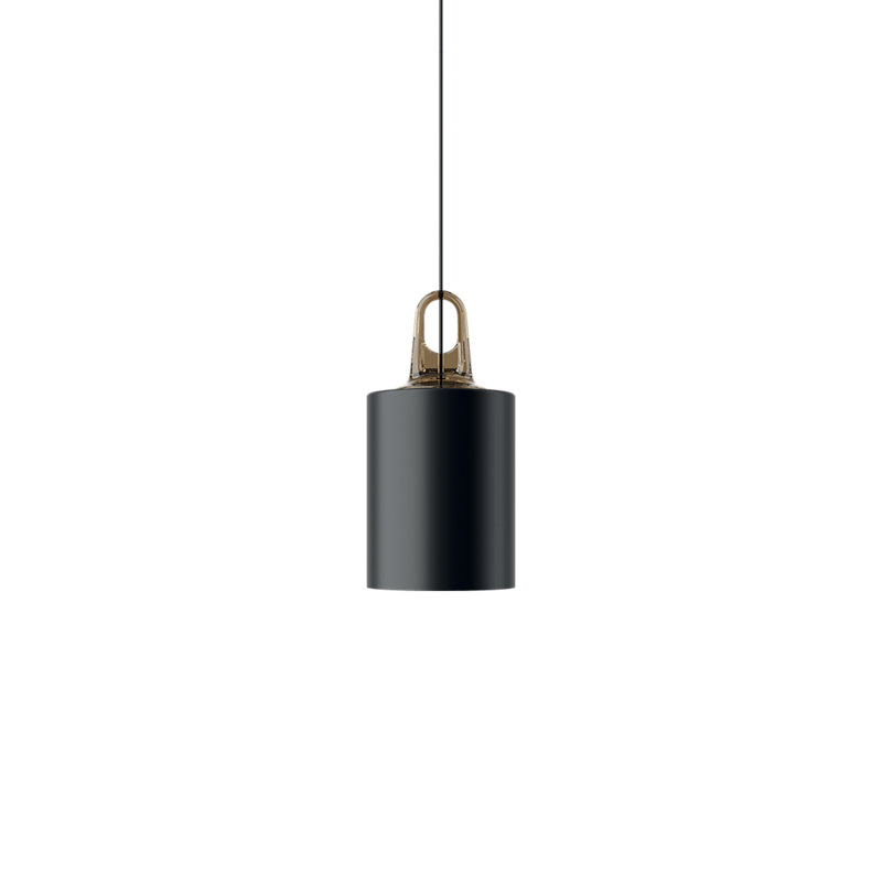 Lodes JIM Cylinder Suspension Lamp Line-V, Matte Black/Honey