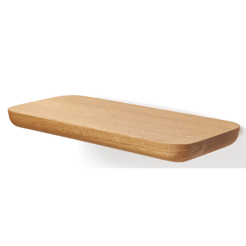 Oak Solid Wood Floating Shelf, 2.8cm H x 34cm W x 16cm D